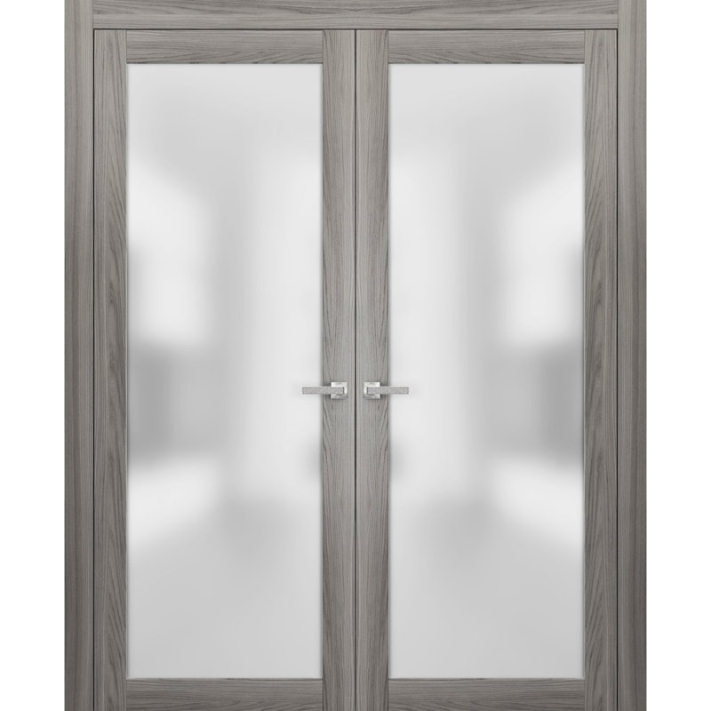 Portes standard en verre givré Planum, Frêne gingembre, 36 po x 84 po