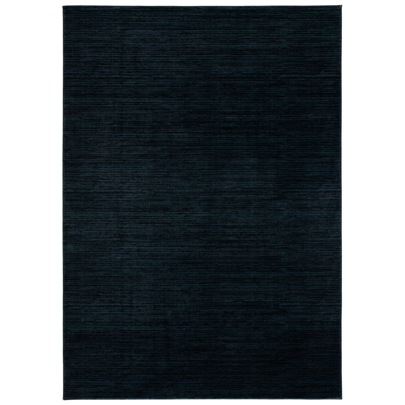 Vision Striped Area Rug In Black, Rectangle 66 x 122 cm