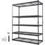 Étagère de rangement réglable à 5 niveaux, capacité de 2 000 lb, étagère de rangement en métal robuste, noire, L 60 po x l 24 po x H 78 po pour garde-manger de cuisine