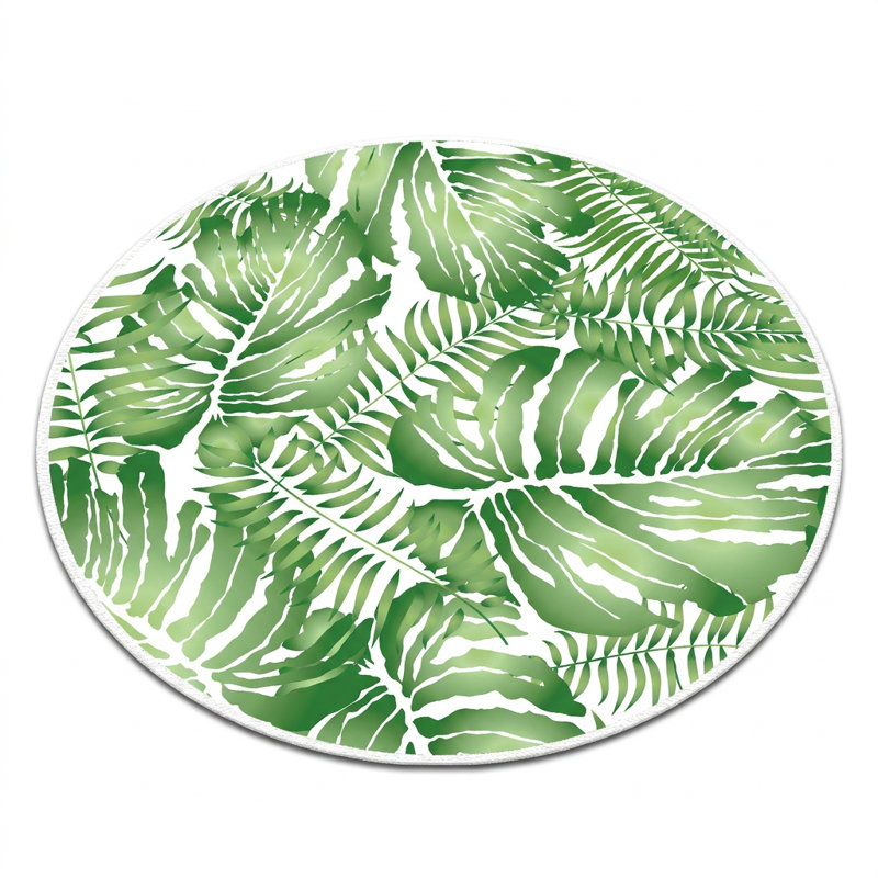 Belize Botanical Leaf Round Bathmat