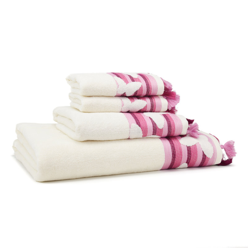 Butterfly 4 Piece Turkish Cotton Towel Set, Boysenberry