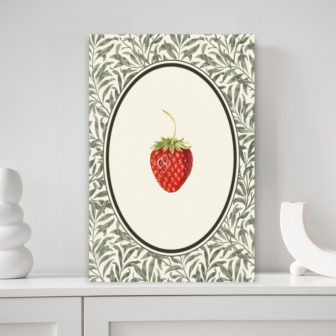 Vintage Strawberry Botanical Classic Delicate Elegant Fruit Nature Wall Art Print