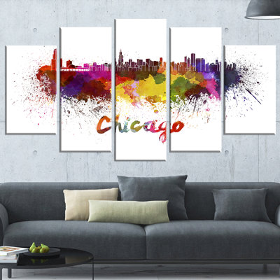 Chicago Skyline - 5 Piece Wrapped Canvas Graphic Art