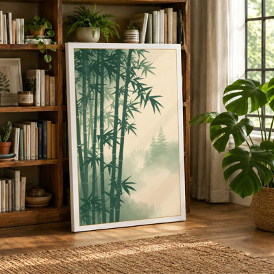 Quiet Bamboo Forest Japandi - Wrapped Canvas