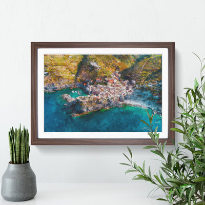 Above Cinque Terre in Italy - Picture Frame Graphic Art