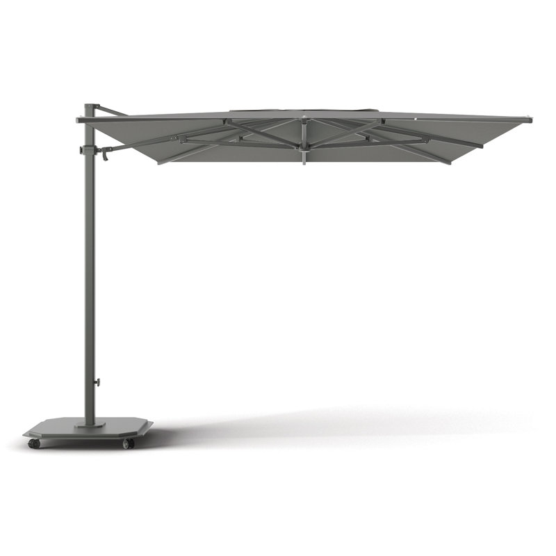 252 in. W Rectangular Sunbrella® Cantilever Umbrella, Matte White, Charcoal, Natté White