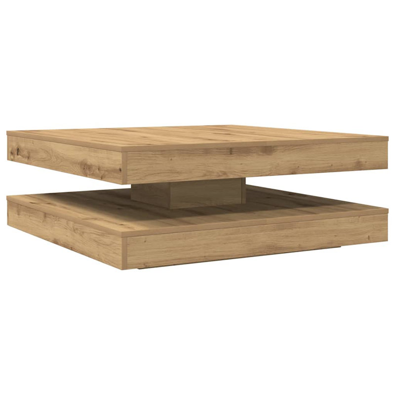 Coffee Table 360-Degree Rotatable 90X90x34.5 Cm, Artisan Oak