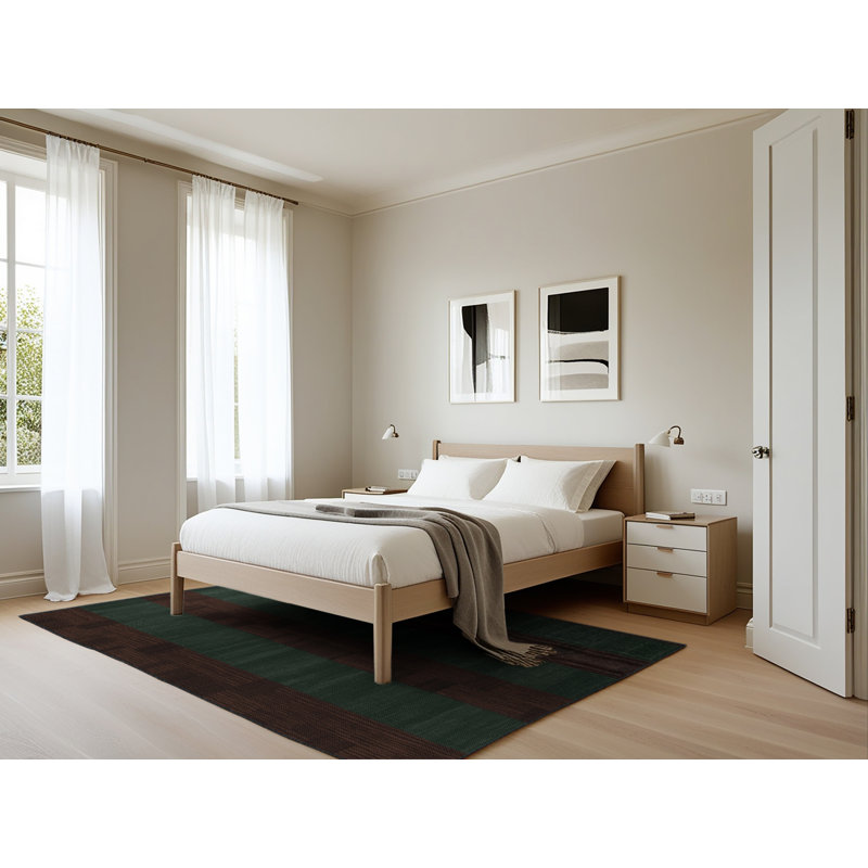 Tapis damier noir lavable à la machine, Rectangle 5 pi x 7 pi