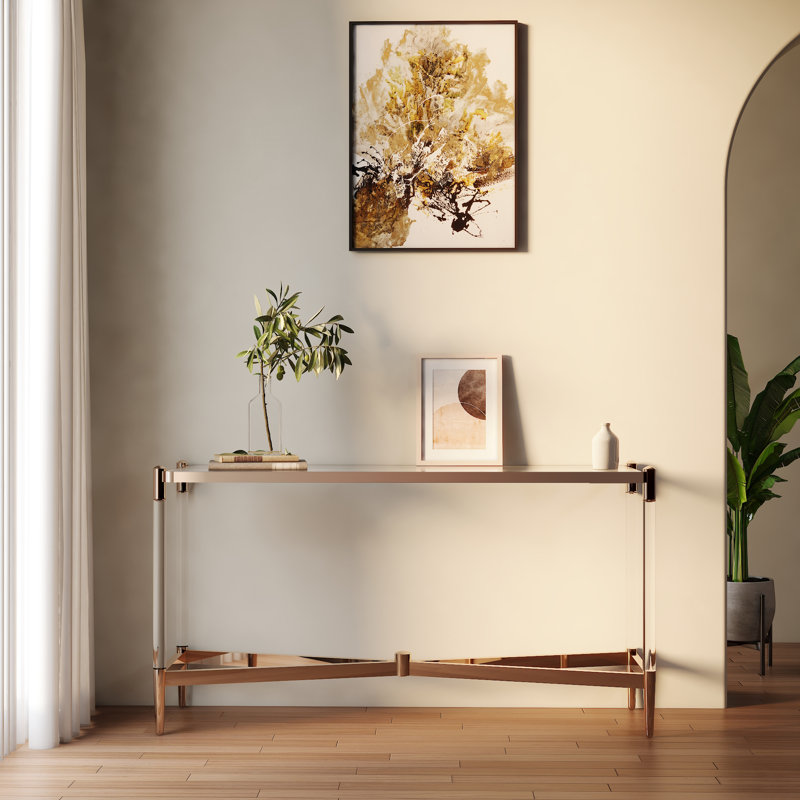 Rolands 52'' Glass Top Console Table