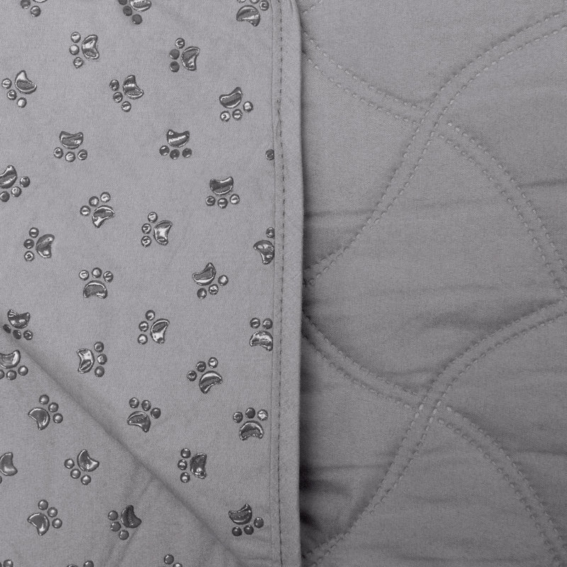 Quilted Twill Waterproof Bed Protector, Gray, 86" x 82"