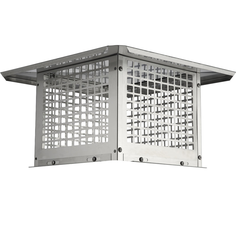 Stainless Steel Square Chimney Cap with Mesh Cover, 12" x 12"