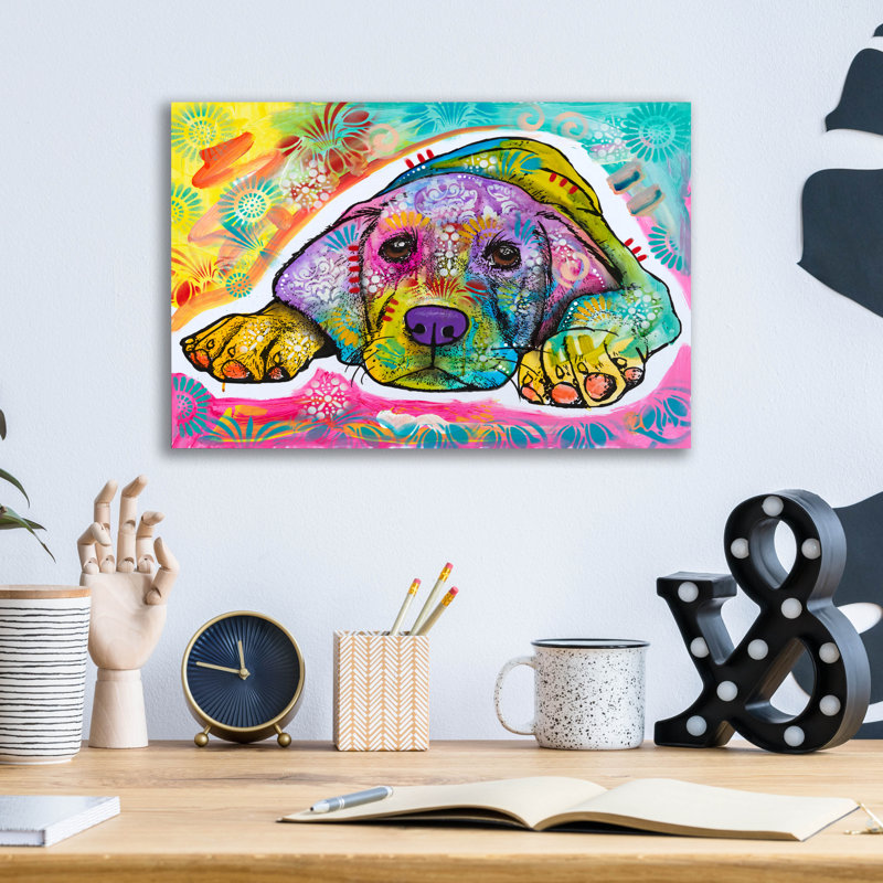 «Puppy Eyes Ii» par Dean Russo, H 12 po x l 16 po x P 0,13 po