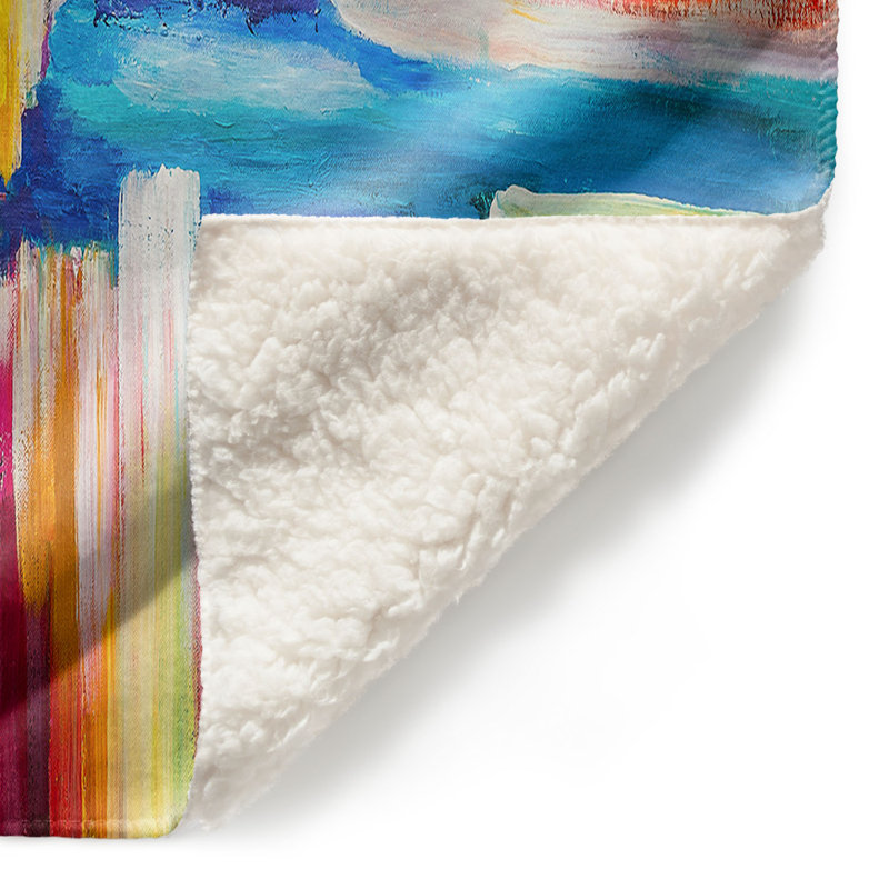 Couverture en sherpa doux à rayures de couleur 5, l 51 po x L 60 po