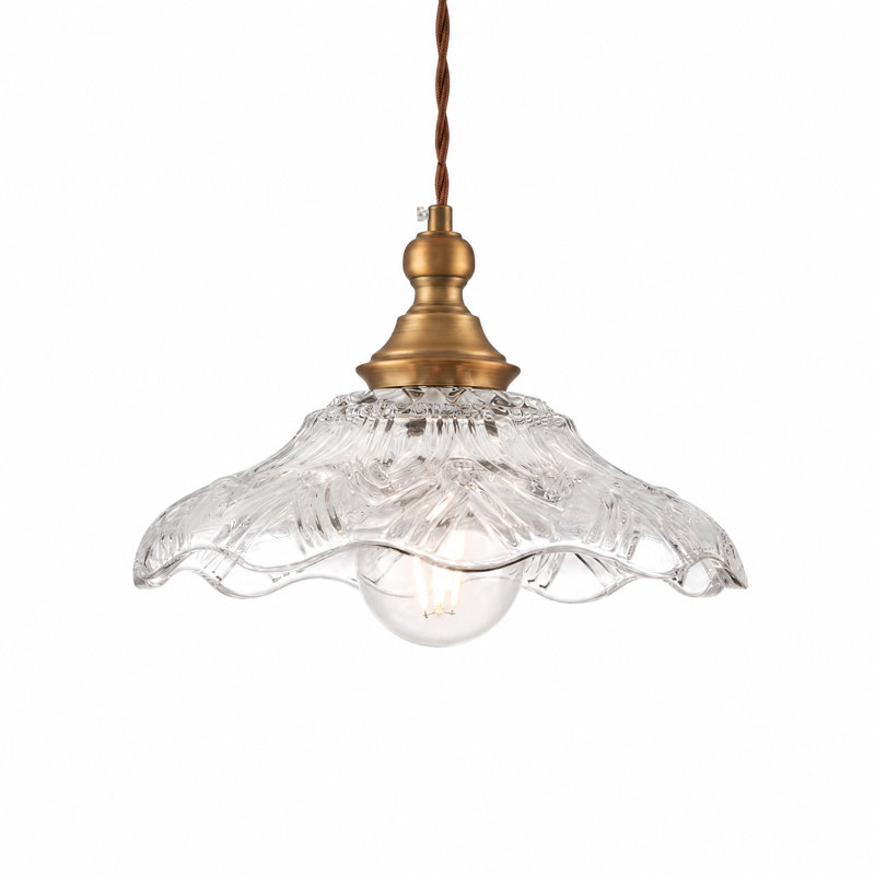 Lustre bronze antique avec abat-jour texturé, 59" H x 9.45" W x 9.45" D