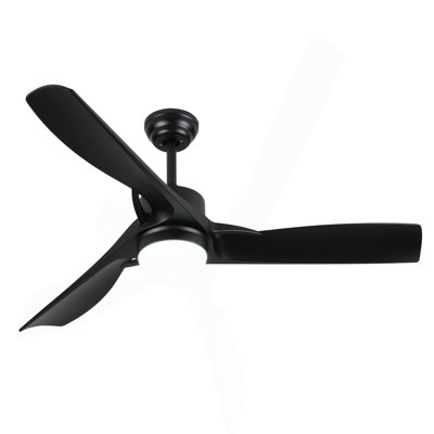 52 Inch Black Ceiling Fan With Light