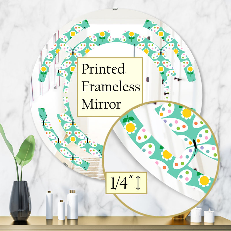 Miroir mural sans cadre Space Butterflies I, H 31,5 po x l po