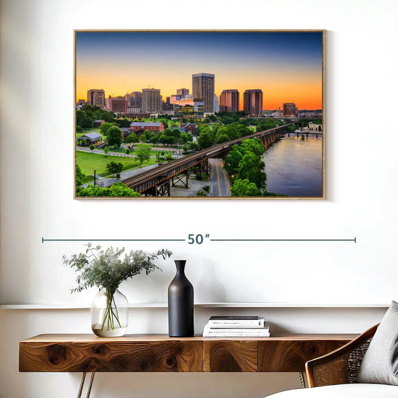 Richmond, Floating Frame Natural Wood, 40" X 27"