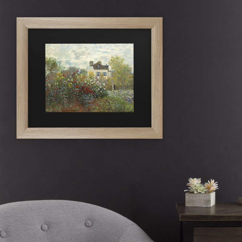 "Le Jardin des artistes", reproduction d'art sur toile, H 11 po x l 14 po x P 0,5 po, Cadre blanc