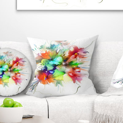 Fleurs d'été en différentes couleurs - coussin à imprimé floral