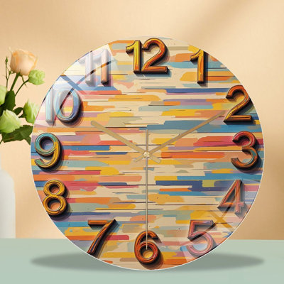 Horloge murale colorée avec art moderne - horloge murale 12 po