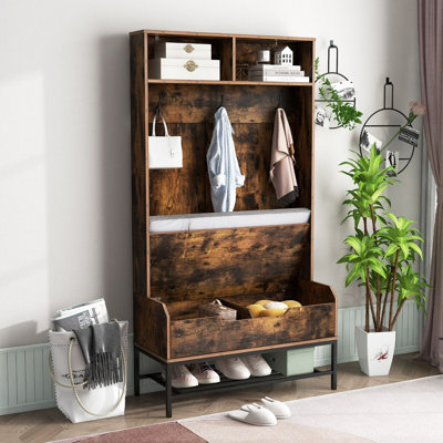 Hall Tree 90cm Wide with Bench