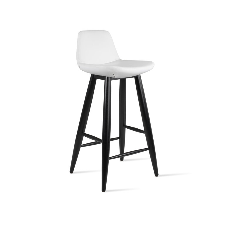 Tabouret de bar et de comptoir Pera Baba, Tabouret de comptoir (siège d’une hauteur de 24, Blanc, Bleu ciel