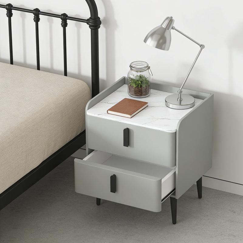 Table de chevet 19 tiroirs 19,9 po, Gris, Individuel