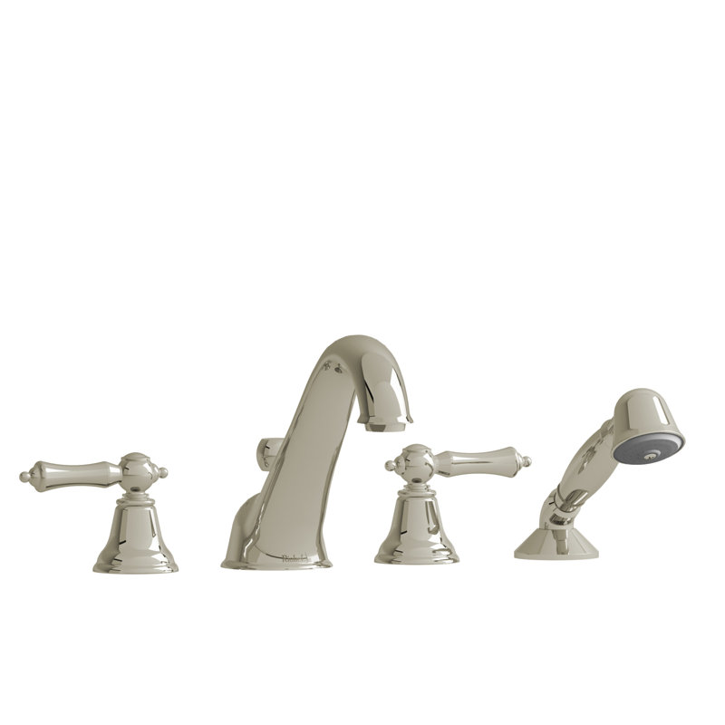 Robinet de baignoire à fixation sur plateau Classic ™ 4 trous, Nickel poli, Poignée levier