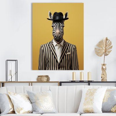 Chic Zebra suit - Art mural animal zèbre