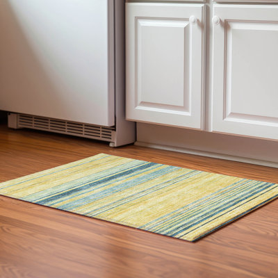 Premium Machine Washable Prisco Yellow Rug
