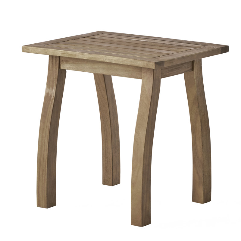 Natural Stained Wood End Table, 19x15 Inches, For Lawn And Bedroom Decor, Low - Maintenance Stained, Wood, Lawn, Maintenance,