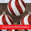 Christmas Baubles Set, 24 Pack Shatterproof Red and White Candy Stripe Tree Decorations-522002050