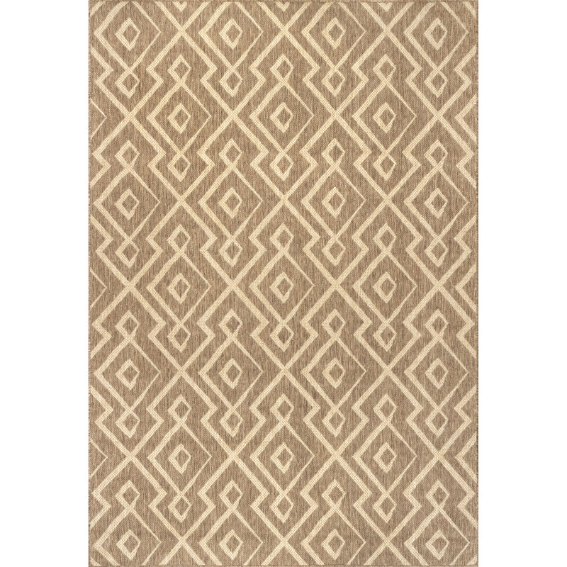 Tapis brun / ivoire Amerika, Rectangle 6 pi 7 po x 9 pi