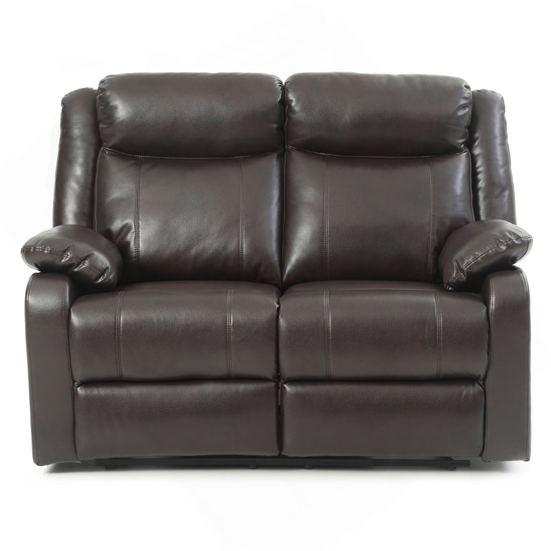 Causeuse inclinable double Ward G760a-rl, brun foncé, Similicuir brun foncé