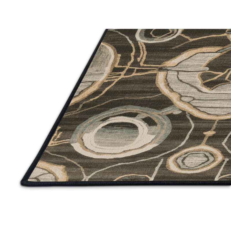 Tapis brun lavable à la machine, Rectangle 7 pi x 9 pi