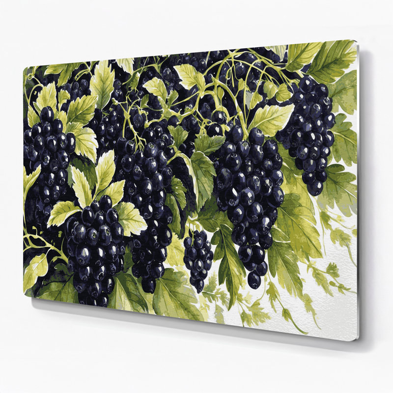 Art mural en métal fruits et groseille, H 11 po x l 14 po