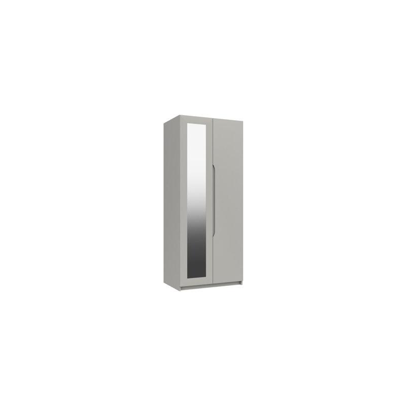 Alianys 2 Door Manufactured Wood Wardrobe, Light Grey Gloss