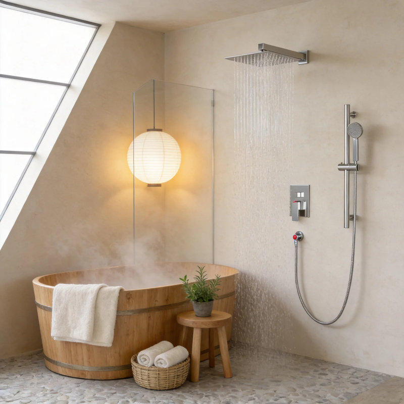 Système de douche complet, Nickel brossé