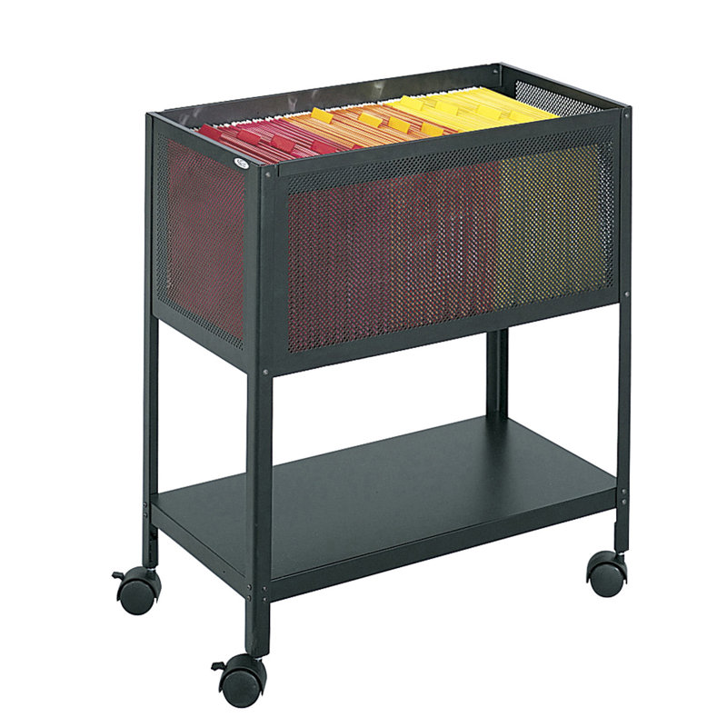 Steel Mesh Open Top Tub Book Cart