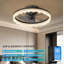 Ventilateur de plafond encastré 17 pouces Modern Crystal Edge-130156633
