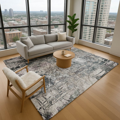 Premium Machine Washable Mayfield AMF2236 Abstract Rug