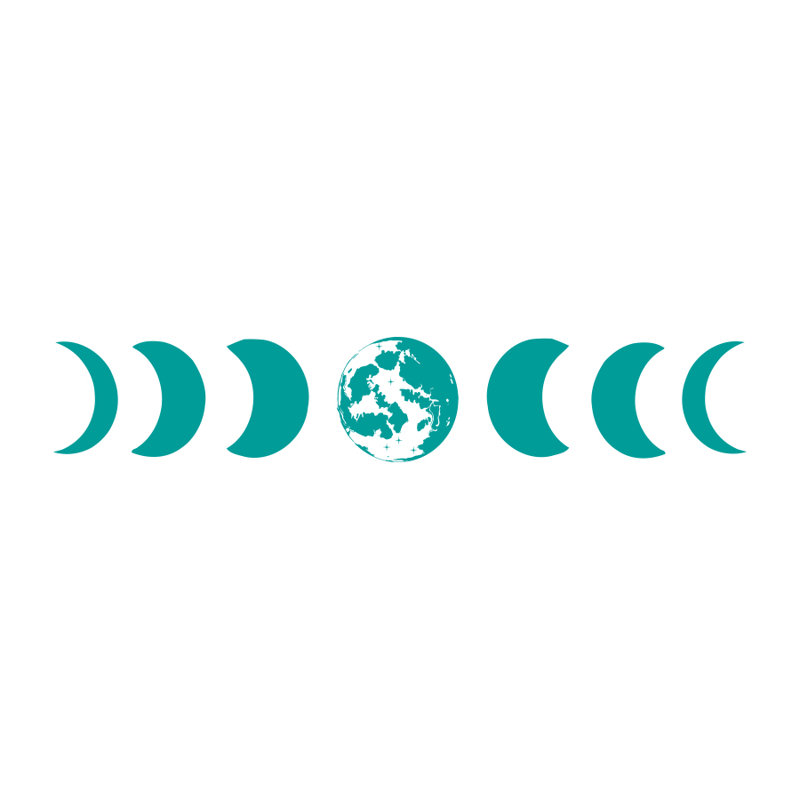 Décalcomanie murale phases de lune, Turquoise