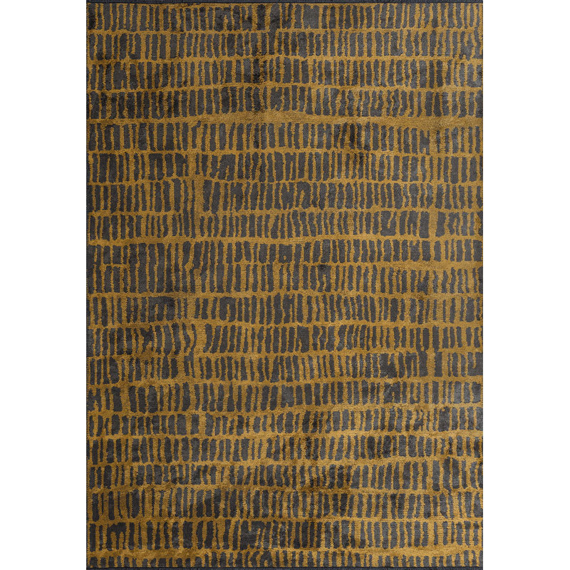 Tapis contemporain à motifs abstraits rectangulaires, Rectangle 6 pi 7 po x 8 pi 3 po