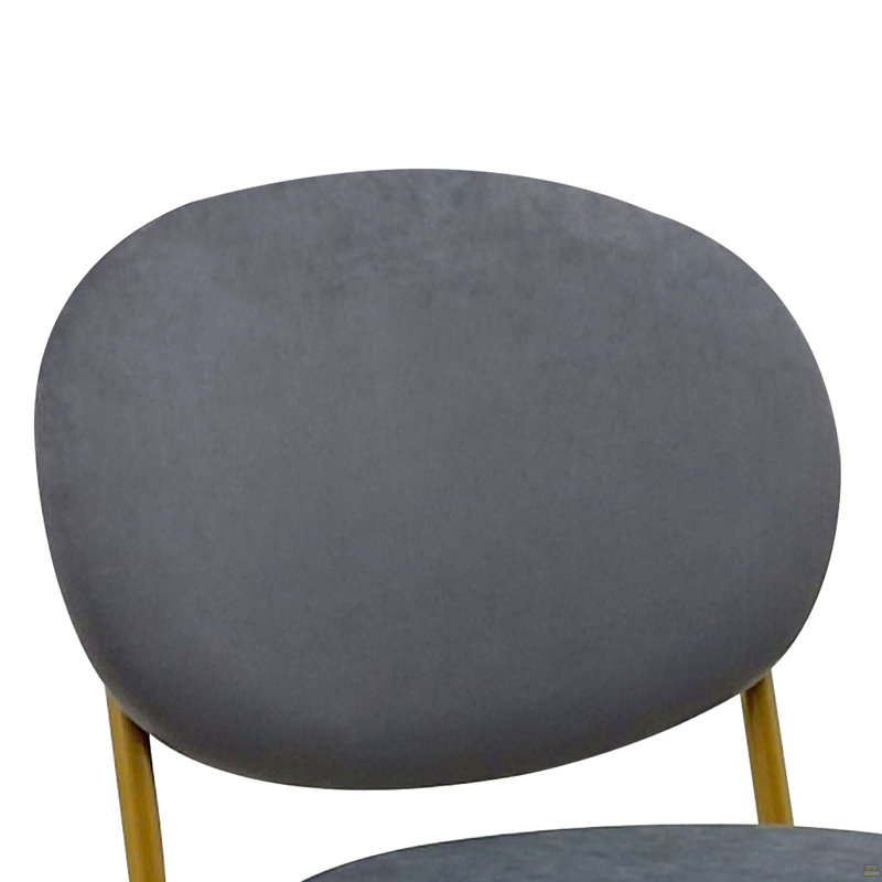 Ensemble de 2 tabourets de bar rembourrés en velours, Gris