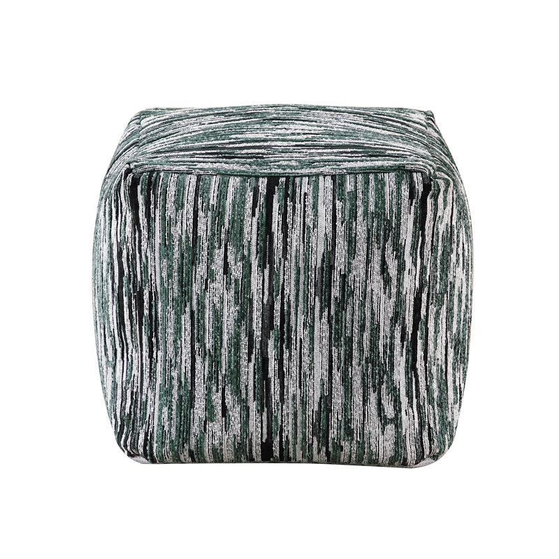 Modern Pouf Multi- Fabric Upholstered Ottoman (Only Including Ottoman), Multi Fabric