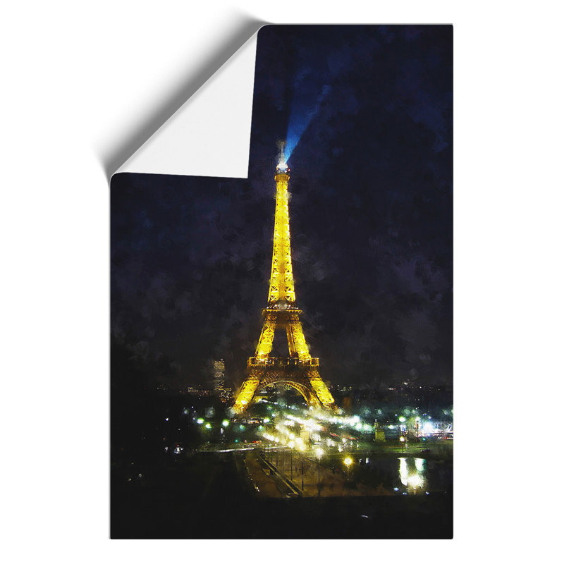 Eiffel Tower Painting - Frameless Print, 59cm H x 42cm W x 0.1cm D