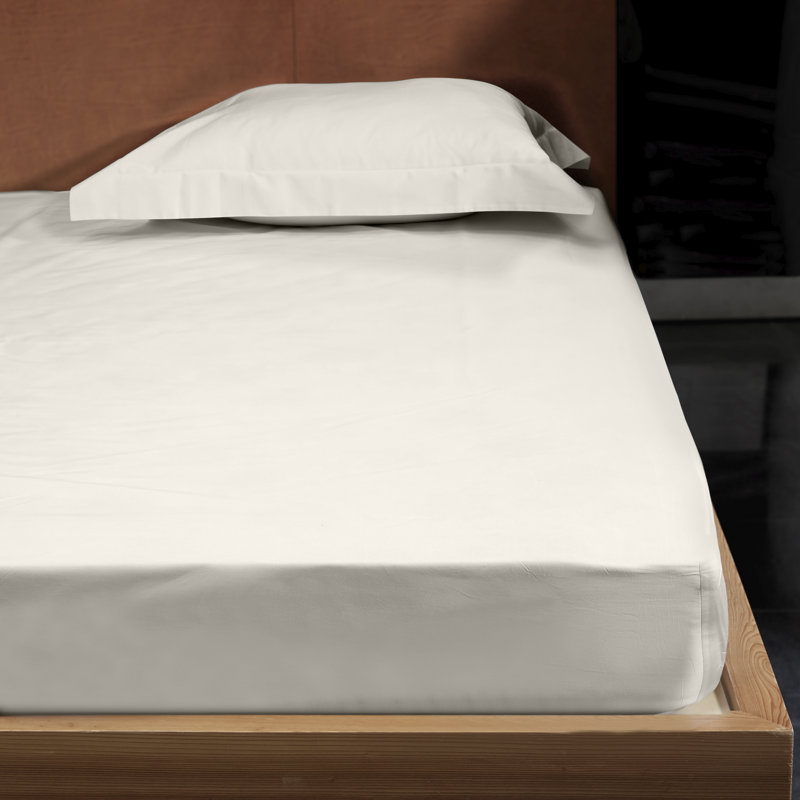 Nuvola Sateen Fitted Sheet, King Fitted Sheet, Ivory