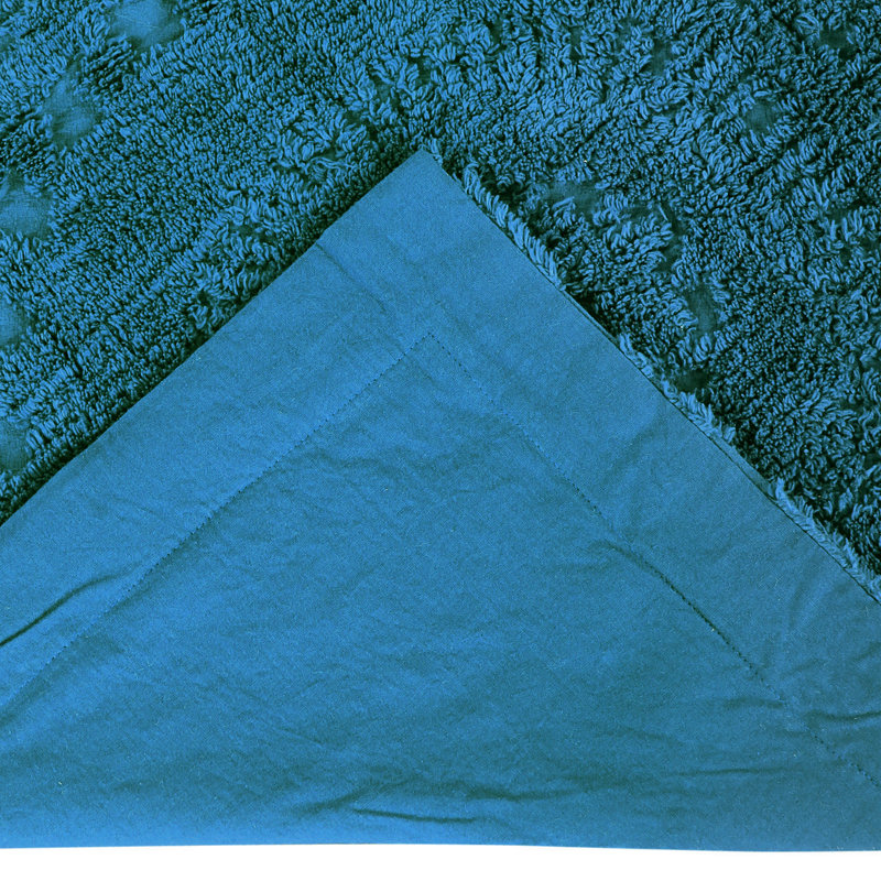 Taie décorative 100% coton en chenille de Rio Collection, conception en médaillon, housse de coussin décorative douce et respirante, certifié OEKO-TEX, lavable à la machine, toutes saisons, 26 po x 26 po, bleu sarcelle