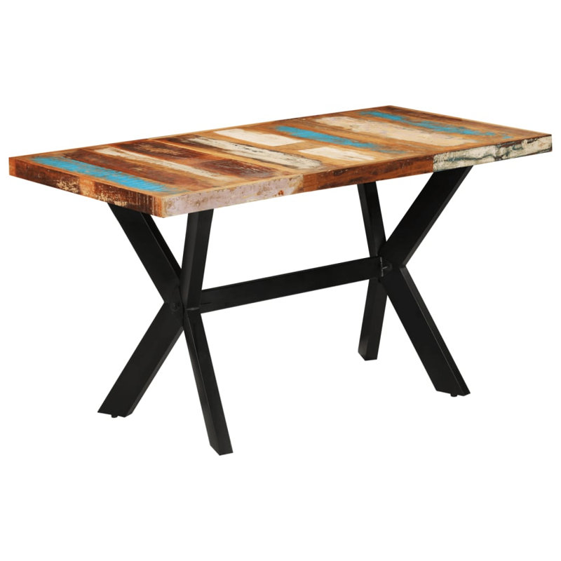 Table de salle à manger rectangulaire 55,1 po Gilbertville, Bois récupéré