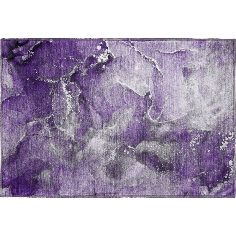 Tapis mauve Premium lavable à la machine Cerrito AMF518, Rectangle 1 pi 8 po x 2 pi 6 po